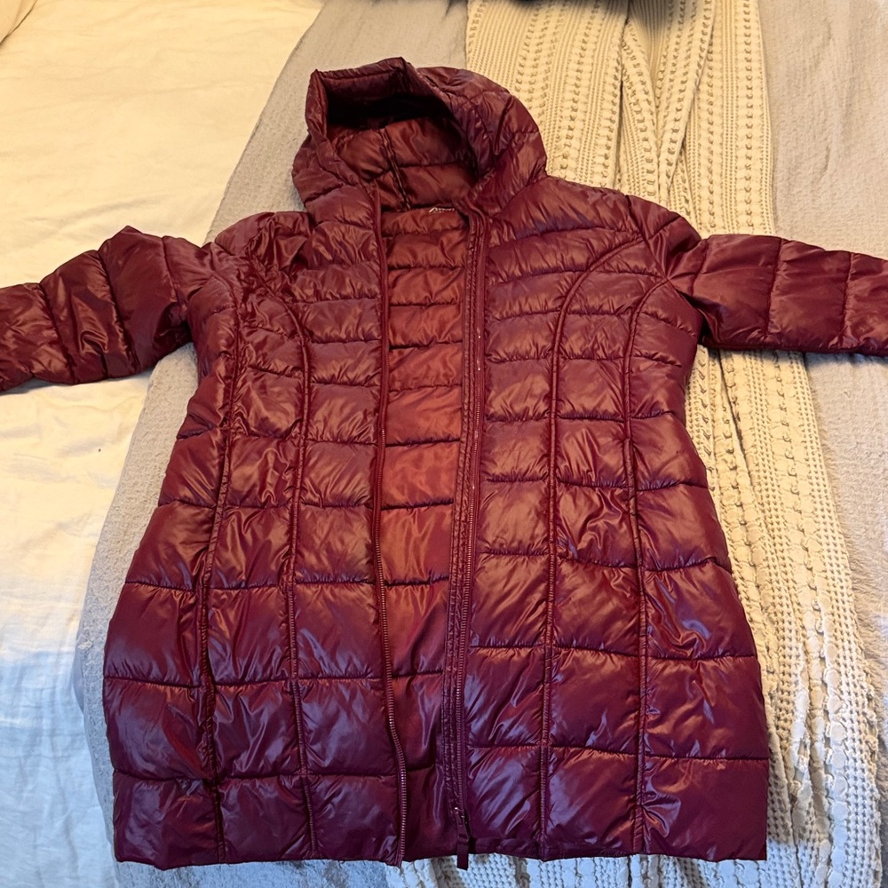 Adventure Burgundy Hooded Puffer Jacket